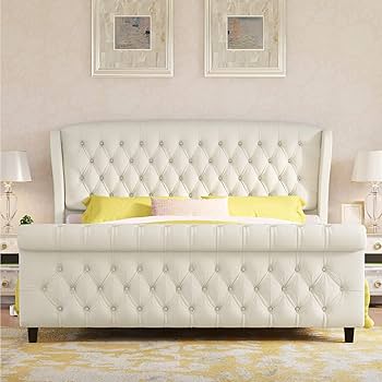 MDKK さま Amazon.com: LUXOAK King Size Platform Bed Frame, Chenille